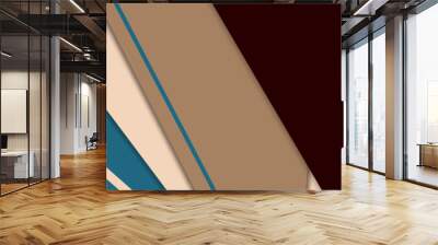 Abstract background design, blue brown tan beige and red in artistic modern art style design, website header or geometric banner illustration Wall mural