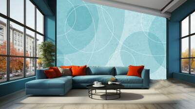 abstract background in blue green color with grunge texture and geometric circle pattern design, pas Wall mural