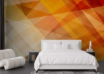 abstract background.in orange and white stripes, lines, triangles and polygon shapes with transparent layers in modern business design, faint texture, and warm autumn color tones Wall mural