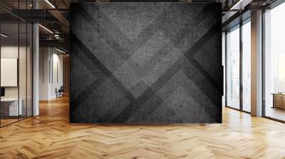 abstract black triangle background, layered geometric shapes and lines in artsy composition, modern contemporary background design Wall mural