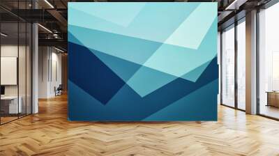 Abstract blue background, white and blue triangles in creative geometric art pattern, modern art business background, transparent light and dark blue paper Wall mural