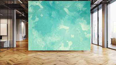 Abstract blue background pattern in grunge texture design, blue green and turquoise colors in mottled grungy painted illustration Wall mural