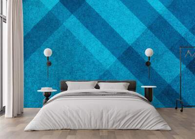 abstract blue background pattern with stripes and texture in abstract modern design, blue plaid background material Wall mural