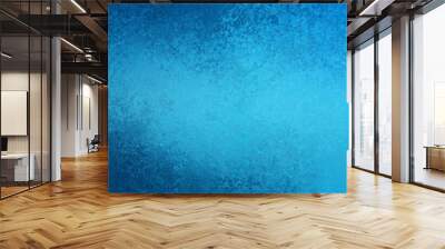 abstract blue background texture with old grunge border in dark sponged design with light center, stormy sky illustration Wall mural