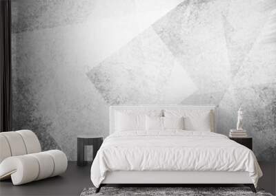 abstract gray background with white faded grunge rectangle shapes layered in random angled patterns Wall mural