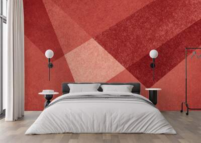 abstract red and white background with triangle shapes and geometric design on border and texture Wall mural