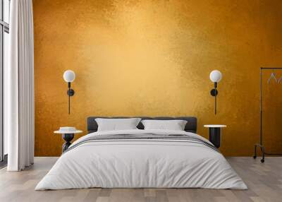 antique brown gold background, shiny warm golden orange hue with brown grunge textured border Wall mural