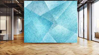 blue abstract background with geometric layered shapes with texture, modern art background Wall mural