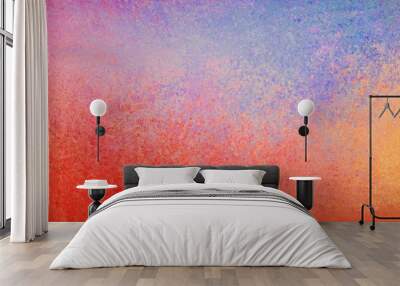 Bright red orange purple pink and blue background, colorful abstract background design with texture and grunge Wall mural