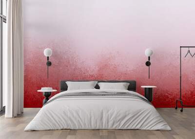 White and red gradient background with soft hazy foggy white border and darker red and pink grunge texture design Wall mural