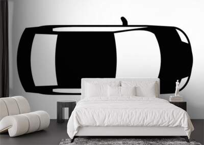 A black car icon top view  Wall mural