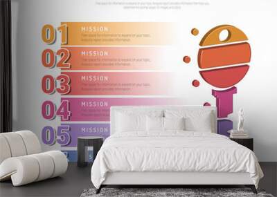 creative business key info-graphics flat design for present business related information concept vector Wall mural