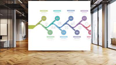 Infographic design template with numbers 11 option for Presentation infographic, Timeline infographics, steps or processes. Vector illustration. Wall mural