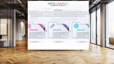 Infographic vector design Business company colorful shiny bar template folder. icon 5 options in minimal style . You can used for Marketing process, workflow presentations layout, flow chart, print ad Wall mural