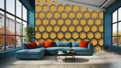 Hexagon shape pattern background. Wall mural