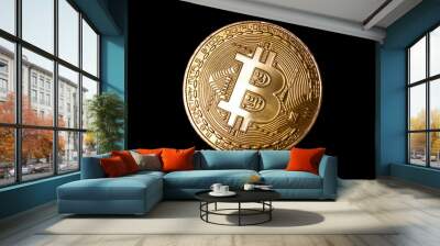 Bitcoin is a virtual currency, but this coin is a symbol of Bitcoin Wall mural