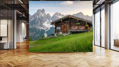 cozy chalet in the austrian alps. Salzburg, Ausria Wall mural