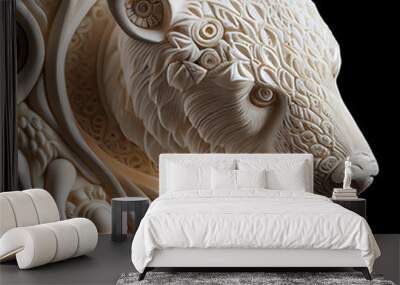 Polar bear carving in ivory Wall mural