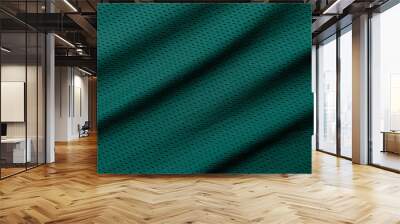 Green football, basketball, volleyball, hockey, rugby, lacrosse and handball jersey clothing fabric texture sports wear background Wall mural