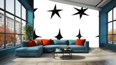 Grunge star set. Shine sparkle vector symbols Wall mural