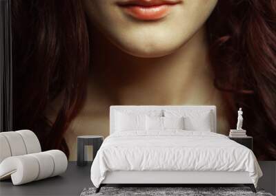 Natural beauty concept. Portrait of beautiful young woman Wall mural