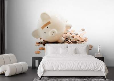 Piggy Bank Tipped on Pennies   Wall mural