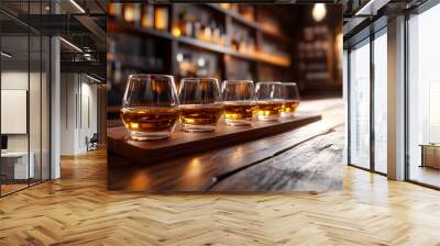 Assorer les arômes de whisky à la perfection sur une table de bois Wall mural