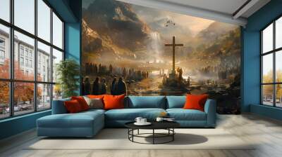 Believers in Christ Accept Sacrifice for Redemption Wall mural