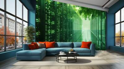 Green Data Centers: Sustainable Computing Practices for a Greener Tech Industry efficient sustainable green Wall mural