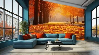 Autumn season September 22 to December 21 Generative AI Wall mural