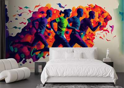 world running day 3 june Wall mural