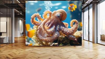 Octopus in a Coral Reef Wall mural