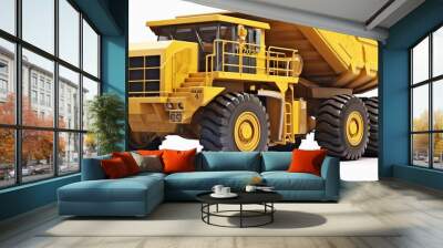 Simple vector illustration of truck construction for mining industry Wall mural