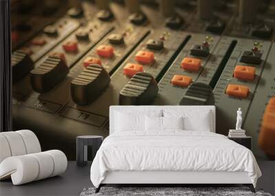 boton and swich of a  sound mixer machine Wall mural