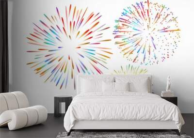 abstract background with fireworks on white  Wall mural