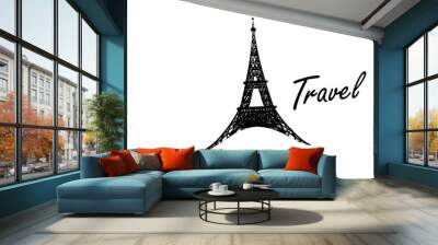 eiffel tower silhouette Wall mural