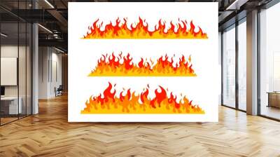 fire banner set Wall mural