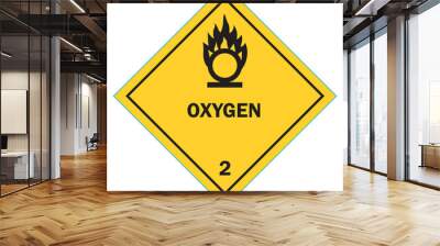 Class 2 symbol. Gas. Oxygen. Vector illustration. Wall mural