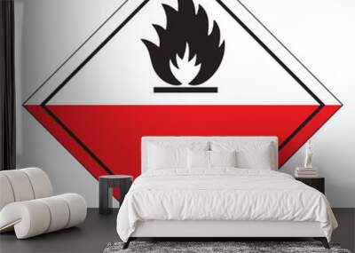 Class 4 symbol: flammable solids. Vector illustration. Wall mural