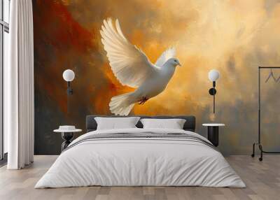 Holy spirit dove with a dramatic background Wall mural