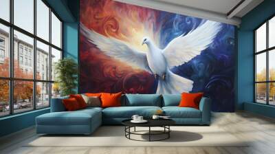 Holy spirit dove with a dramatic background Wall mural