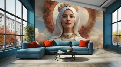 Mother Mary is the major figure in Christianity as the mother of God Wall mural