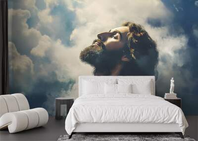 Resurrection of Jesus Christ and rises to heaven Wall mural