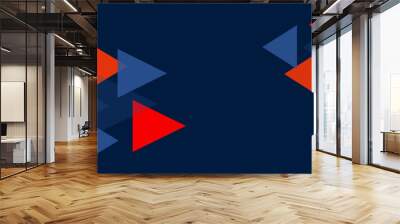 background with arrows, red and blue triangles on dark blue background, design as business wallpaper
 Wall mural