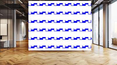 two tone blue block horizontal strip on white background repeat seamless pattern, blue background replete image design for fabric printing or wallpaper or backdrop Wall mural