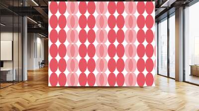 two tone pink on background with oval dot ball pattern of green, repeat vertical strip, replete pattern, endless pattern design for fabric printing Wall mural