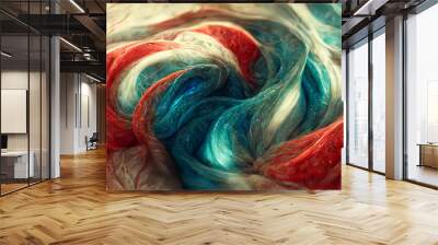 A fiber textured swirling colorful background Wall mural