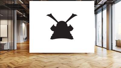 Ronin samurai ninja head helmet silhouette logo vector design Illustration Wall mural