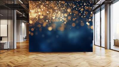 abstract background with navy blue and gold particle Wall mural