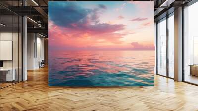 beautiful blurred defocused sunset sky and ocean nature background Wall mural